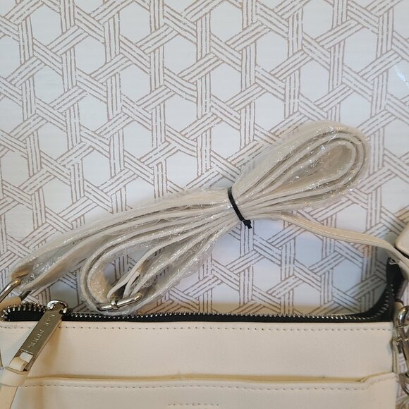 Rae Dunn 2Pc Set LOVE. TECH. Purse & Ear Pod Case White - Crossbody Strap - Picture 5 of 10